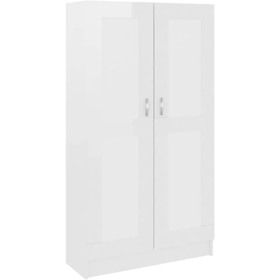 vidaXL Boekenkast 82,5x30,5x150 cm bewerkt hout hoogglans wit, foto 3