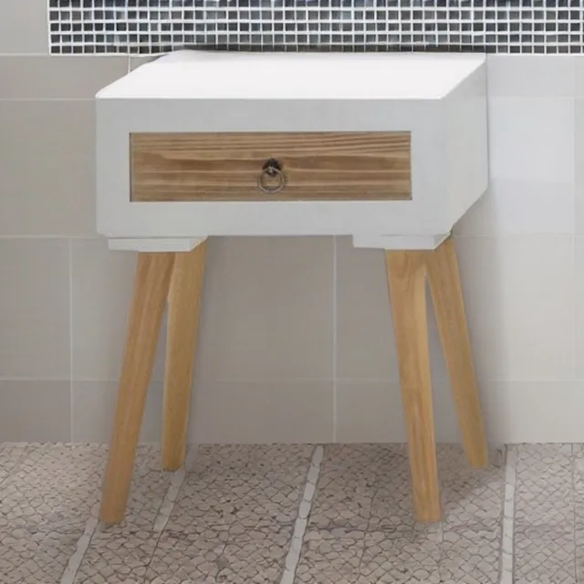 Storm Algarve bijzettafel laag 40 x 30 x 45 cm Wit