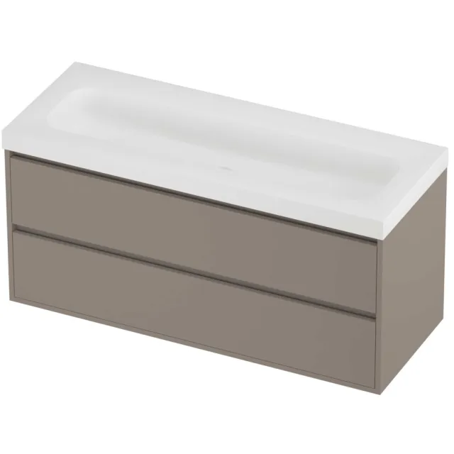 Proline Haga Badmeubelset Polystone Mezza Enkel 120x46x58 cm Mat White Clay Beige