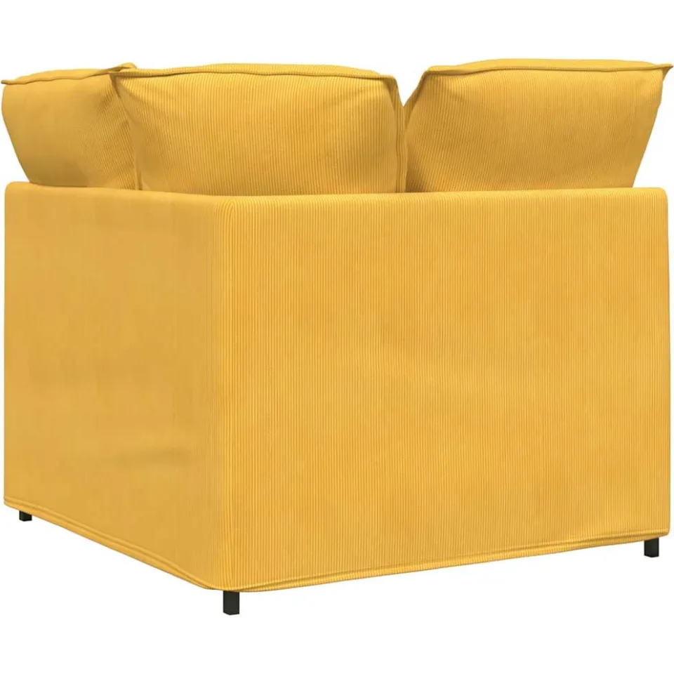 vidaXL Modulaire hoekmodule bank met kussens 100 cm lichtgeel geel, foto 4