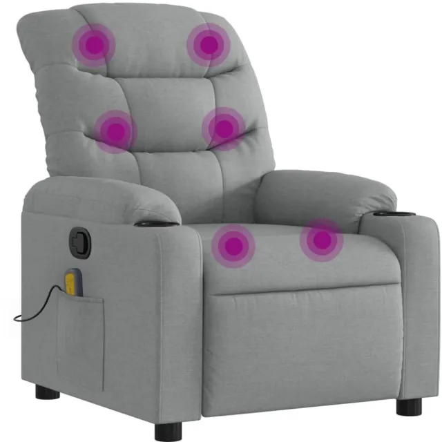vidaXL Massagestoel - met - lichtgrijze - stof Lichtgrijs