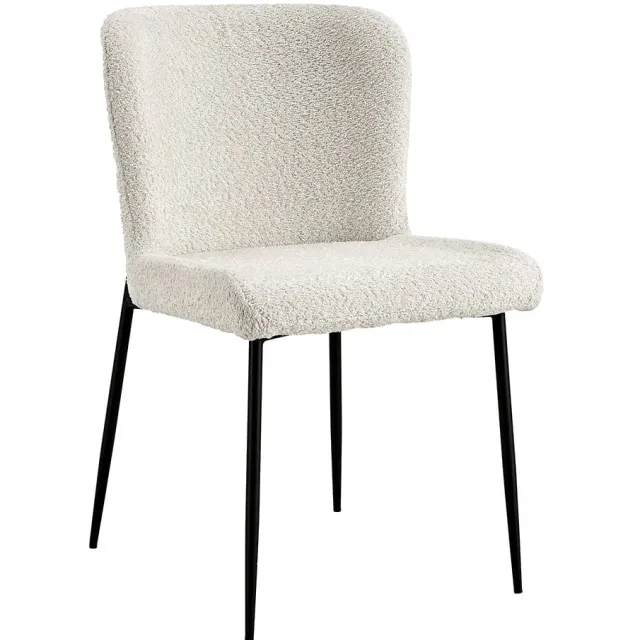 eetkamerstoel Jolie bouclé ecru Bruin