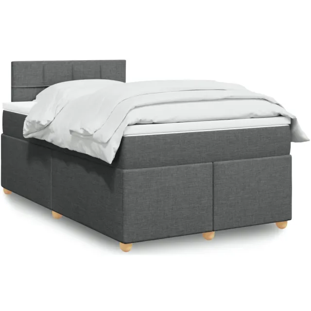 vidaXL Boxspring met matras stof donkergrijs 120x190 cm grijs