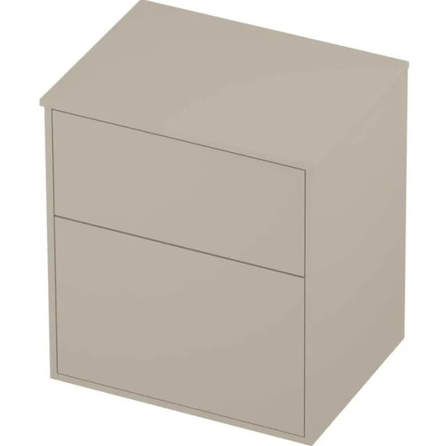 Proline Deck Badmeubelset Voor Grepen Asymmetrisch Kader 60x46x67 cm Soft Linen Beige