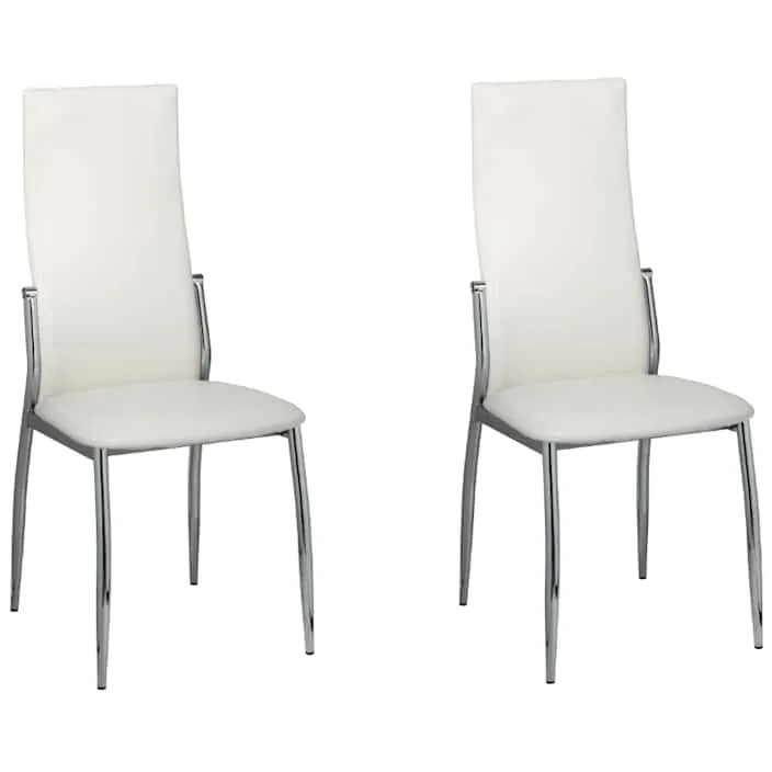 vidaXL Eetkamerstoelen 2 st kunstleer wit
