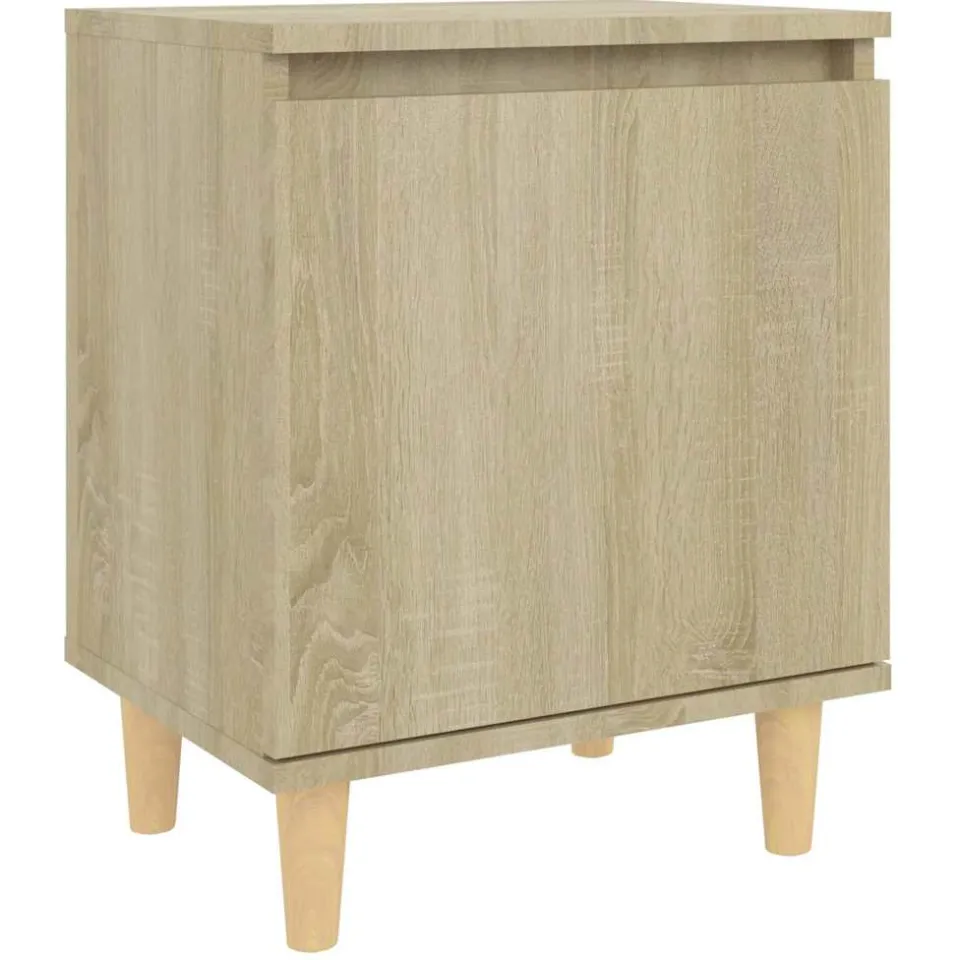 vidaXL Nachtkastje met houten poten 40x30x50 cm sonoma eikenkleurig, foto 3
