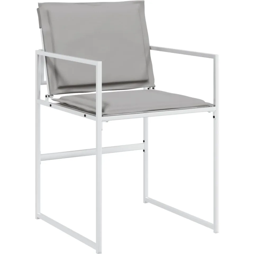 vidaXL 9-delige Tuinset met kussens textileen wit