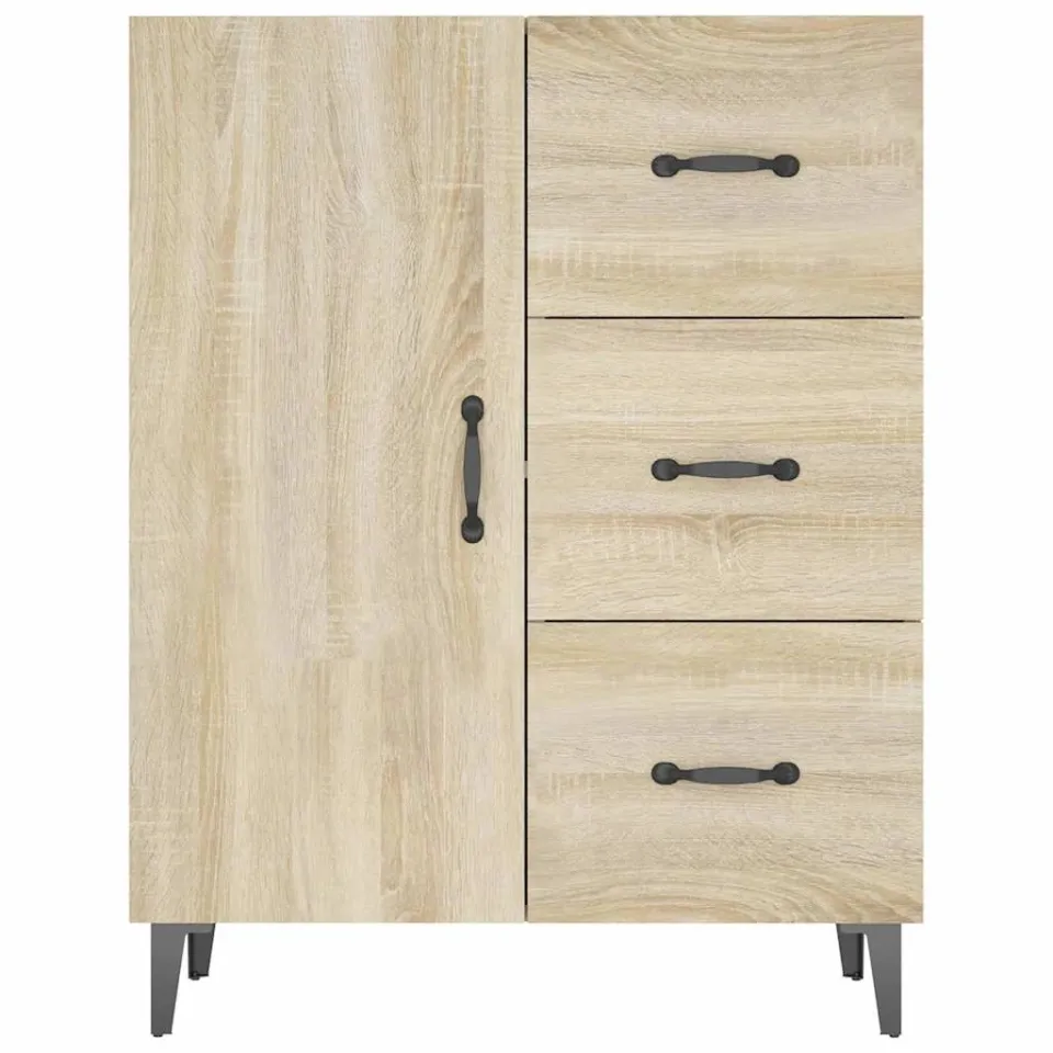vidaXL Dressoir 69,5x34x90 cm bewerkt hout sonoma eikenkleurig