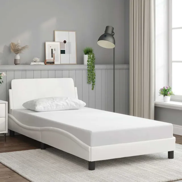 vidaXL Bedframe "Dover" kunstleer wit 100x200 cm