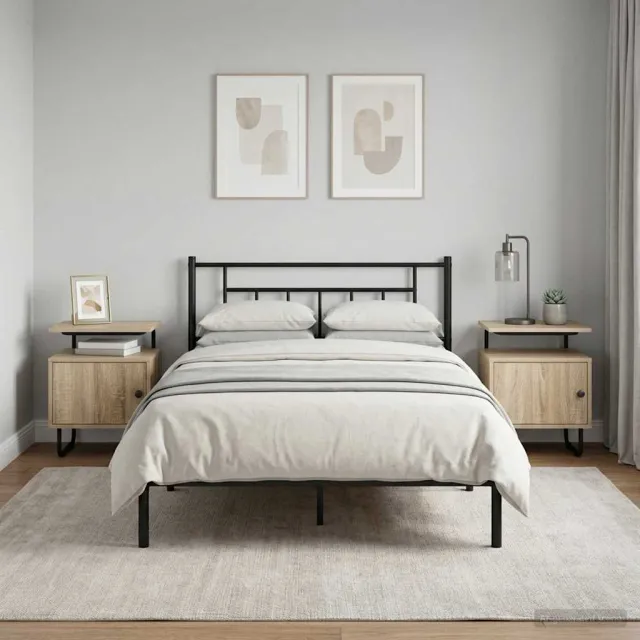 vidaXL Nachtkastje 2 st Sonoma Eiken 40 x 36,5 x 50 cm Bewerkt hout, foto 2