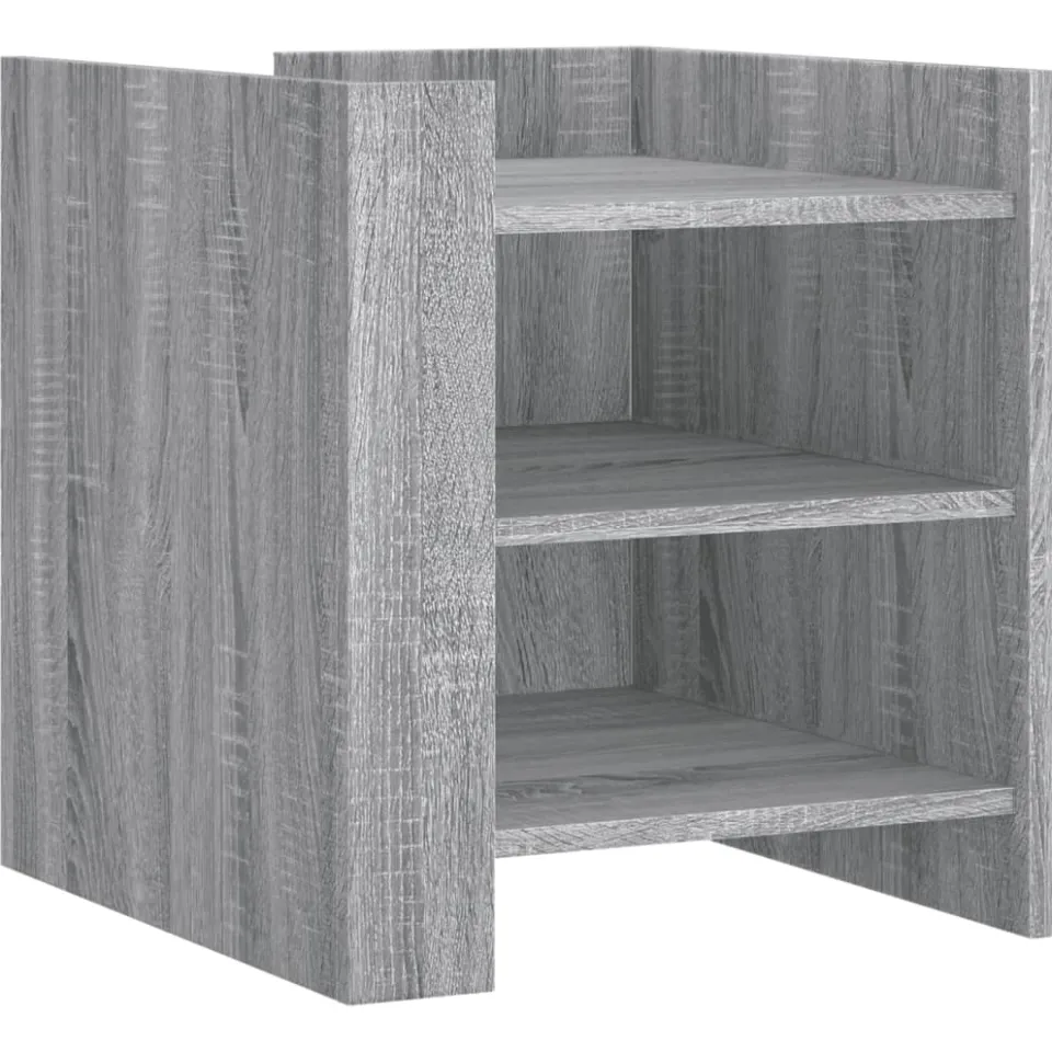 vidaXL Nachtkastje 45x50x50 cm bewerkt hout grijs sonoma eikenkleurig, foto 3