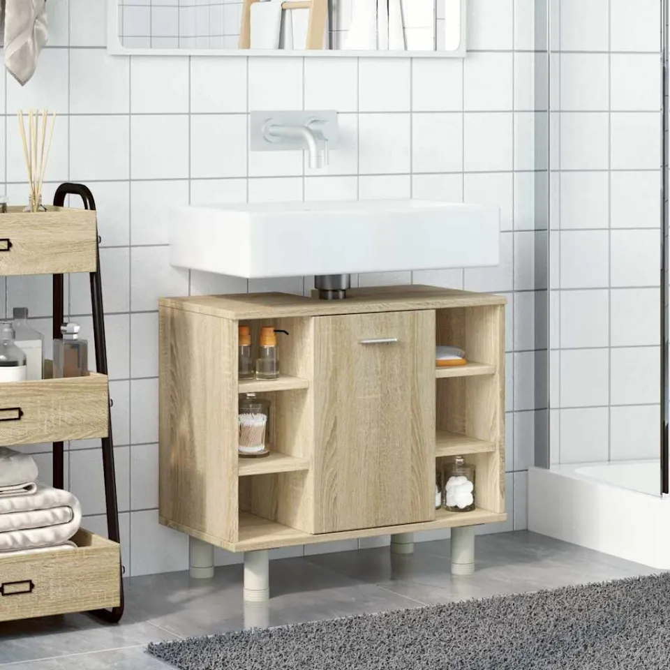 vidaXL Badkamerkast 60x32x53,5 cm spaanplaat sonoma eikenkleurig, foto 2