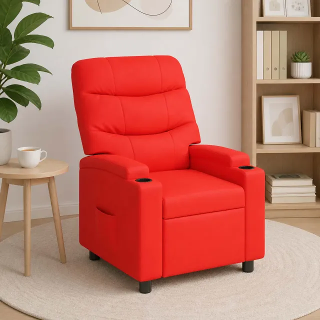 vidaXL Ligstoel Rood 75 x 93 x 102 cm Stof