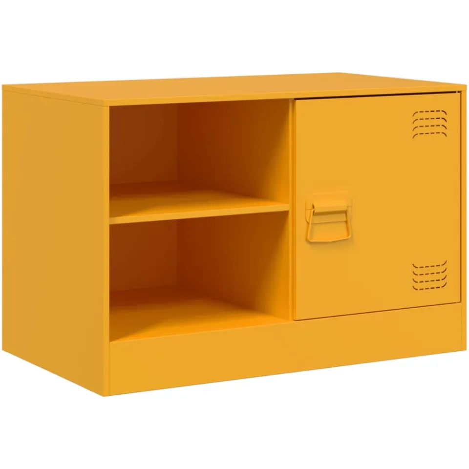 vidaXL Tv-meubelen 2 st 67x39x44 cm staal mosterdgeel, foto 4