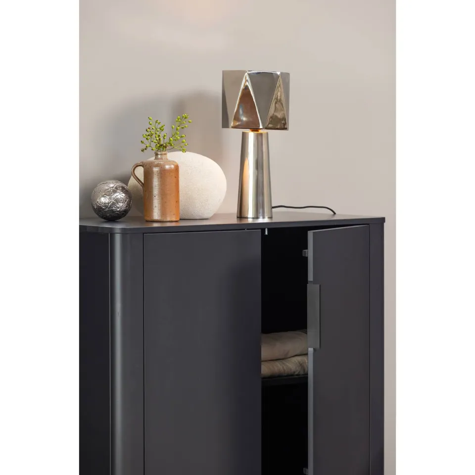 WOOOD Gunnar 2-Deurs Kast - Grenen - Matzwart -135x85x39 matt black, foto 3