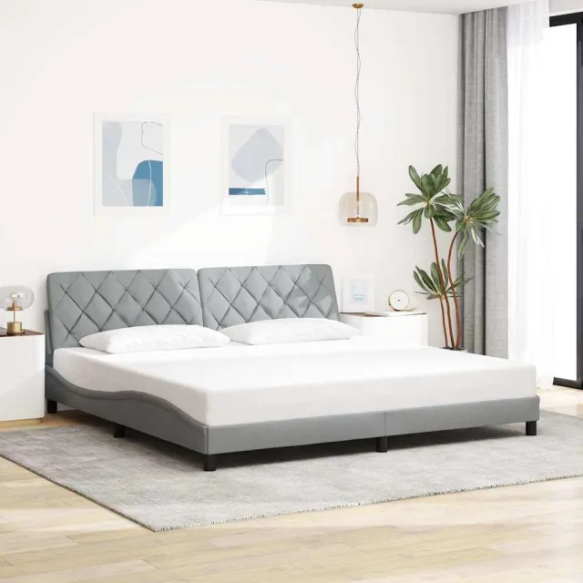 vidaXL Bedframe zonder matras stof lichtgrijs 200x200 cm