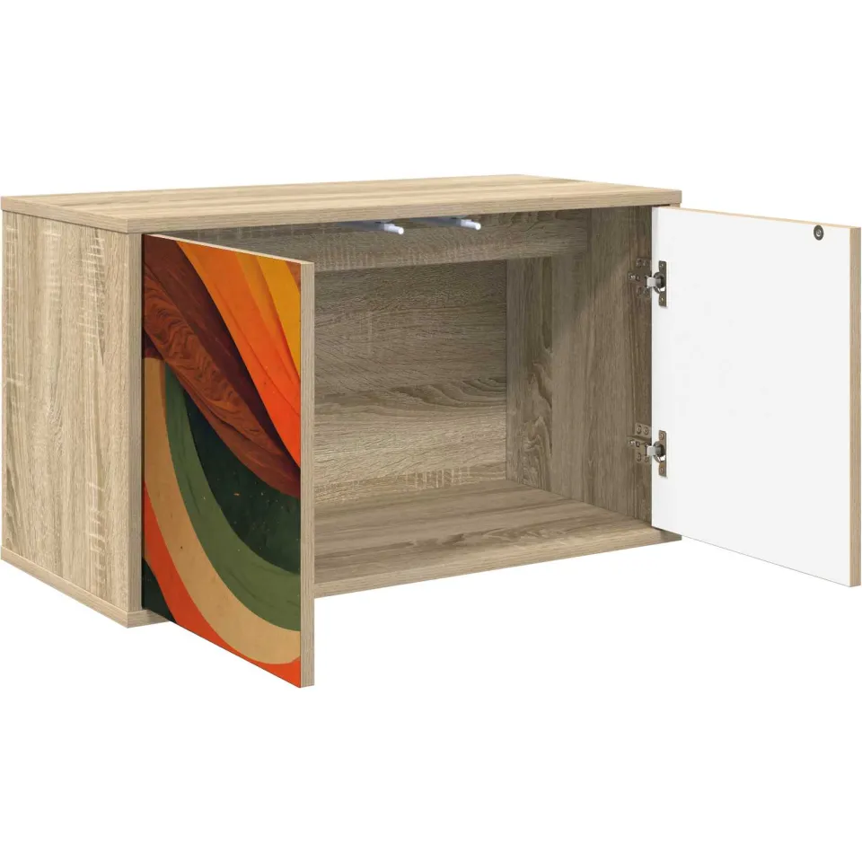 vidaXL Wandgemonteerd tv-meubel BONN 69 x 33 x 40 cm Sonoma Eiken Bruin