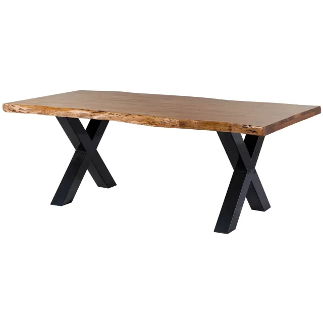 MASSIVMOEBEL24 .DE FREEFORM eettafel blank gelakt massief hout acacia 200x100x77 cm (BxTxH)