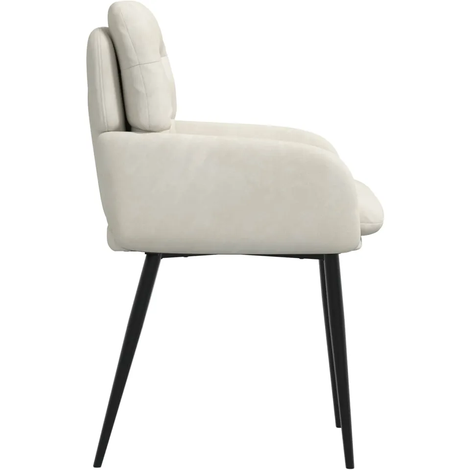 vidaXL Eettafelstoelen 4 st fluweel Crèmekleurig 59 x 59,5 x 90 cm, foto 4