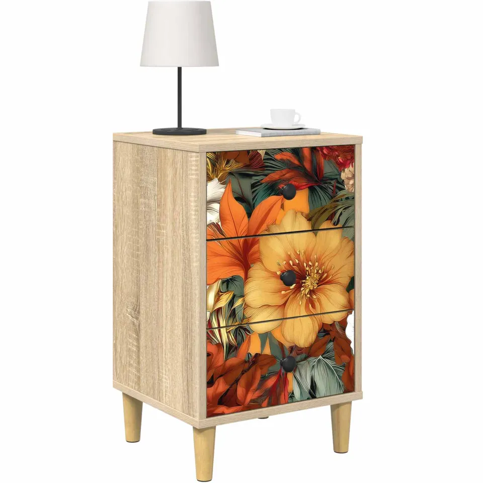 vidaXL Nachtkastje GENNEP Sonoma Eiken 36 x 33 x 60 cm Bewerkt hout Bruin