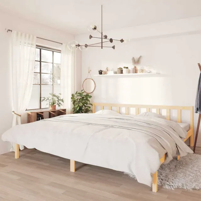 vidaXL Bedframe massief grenenhout 180x200 cm bruin