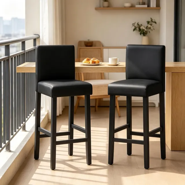 YYchan barkruk - 2-delige set - zwart - 48 x 41,5 x 110,5 cm