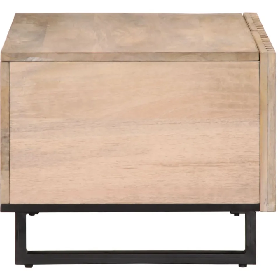 vidaXL Salontafel 80x51x40 cm massief mangohout wit, foto 4