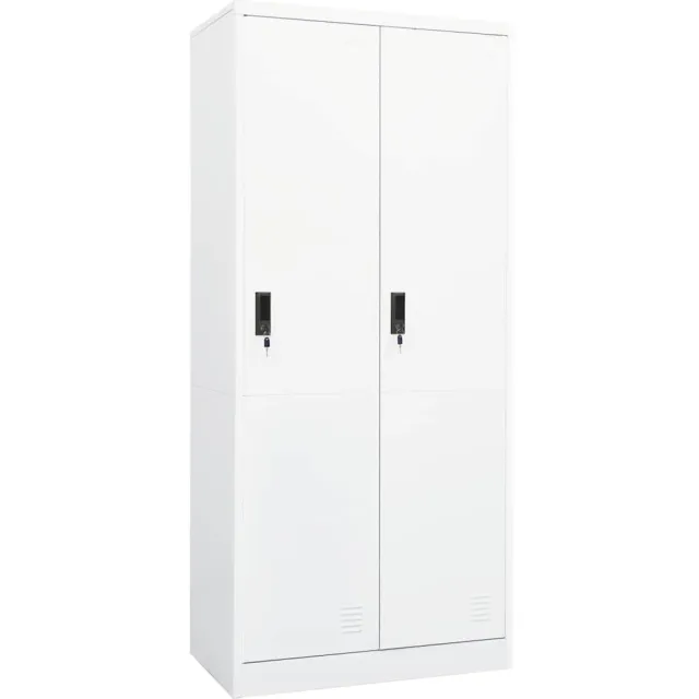 vidaXL Kledingkast 80x50x180 cm staal wit