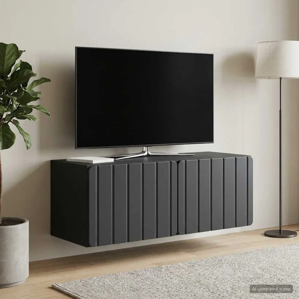 vidaXL Wandbeugel TV-kast 78,5 x 31 x 30 cm Zwart Bewerkt hout, foto 4