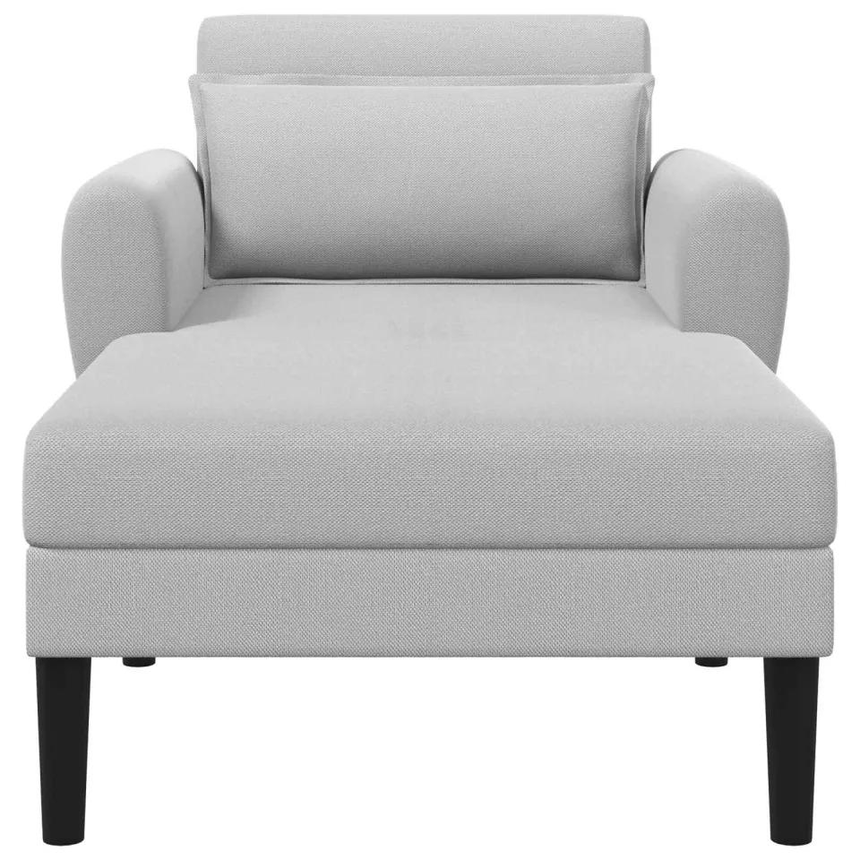 vidaXL Chaise longue Lichtgrijs Grof geweven fluweel