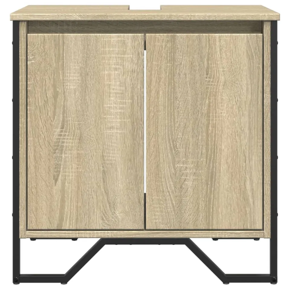 vidaXL Wastafelkast 60x35x60 cm bewerkt hout sonoma eikenkleurig, foto 4