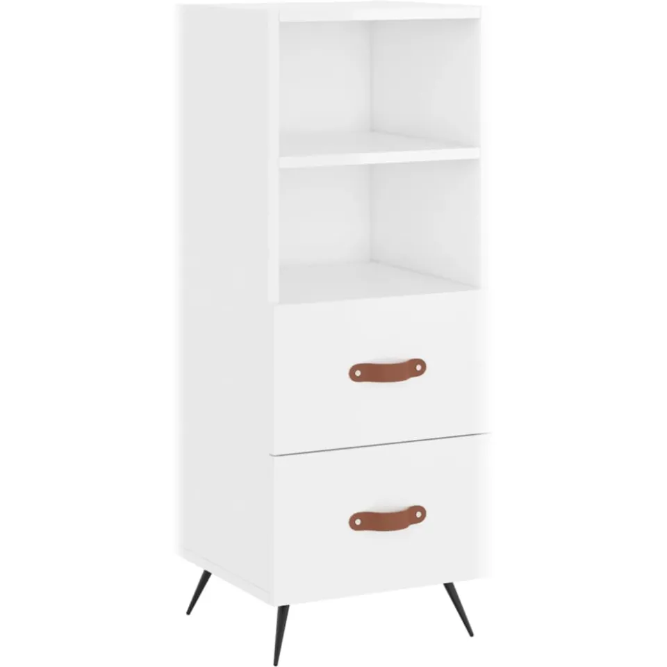 vidaXL Dressoir 34,5x34x90 cm bewerkt hout hoogglans wit, foto 3