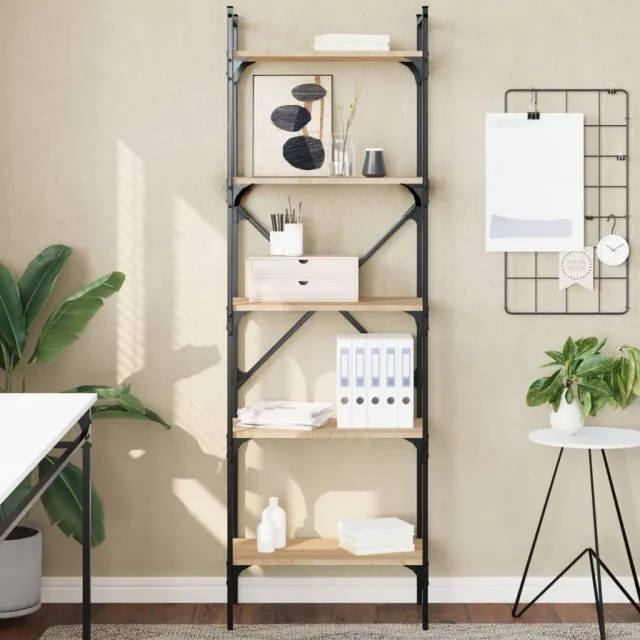 vidaXL Boekenkast 5-laags 56x31,5x174 cm bewerkt hout sonoma eiken, foto 2