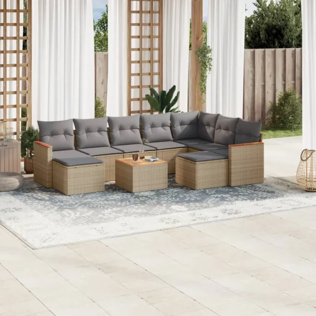 vidaXL Patio Sofa Set 10-zits Gemengd beige, foto 2