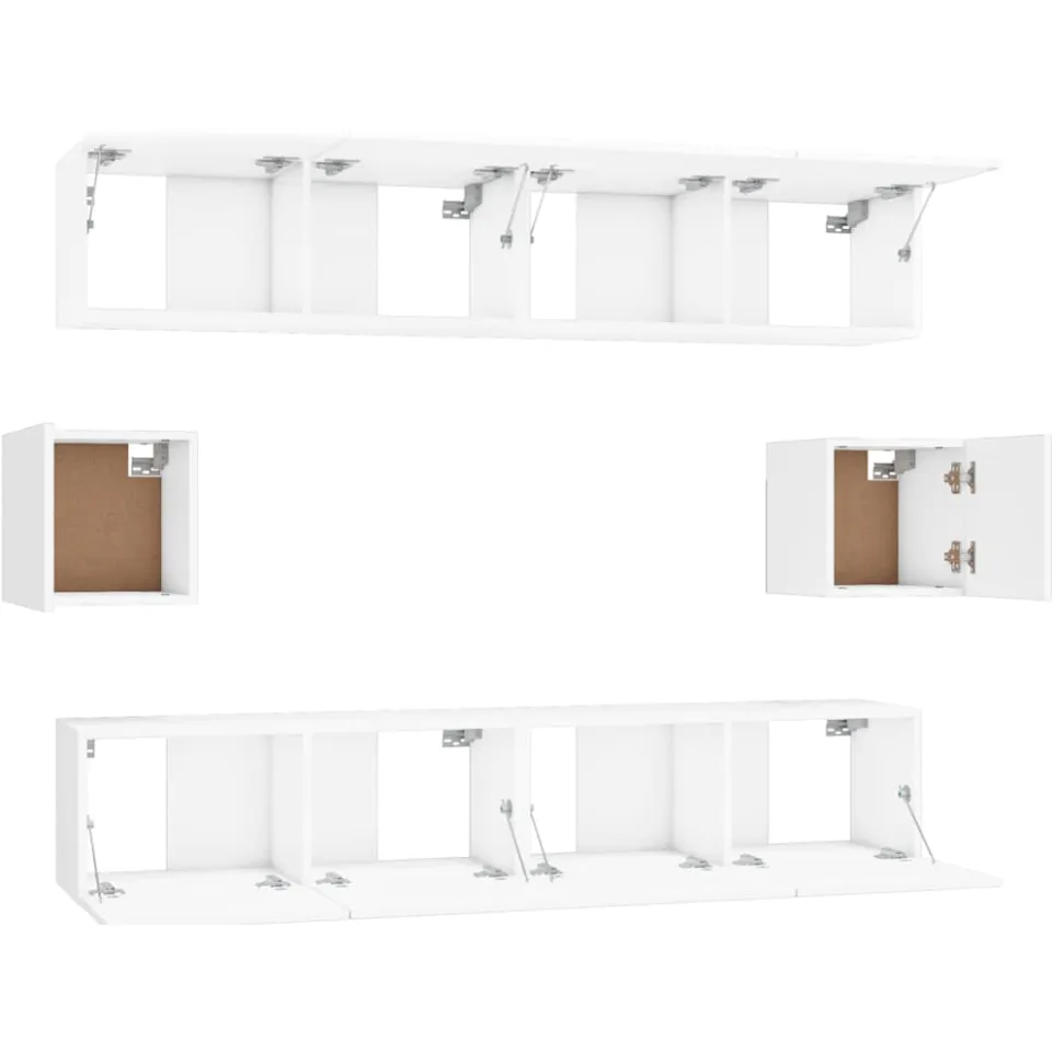 vidaXL 6-delige Tv-meubelset bewerkt hout wit, foto 4