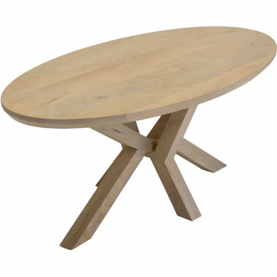 Giga Meubel Salontafel Onno Ovaal - Mangohout - Naturel - 120x60x47cm, foto 4