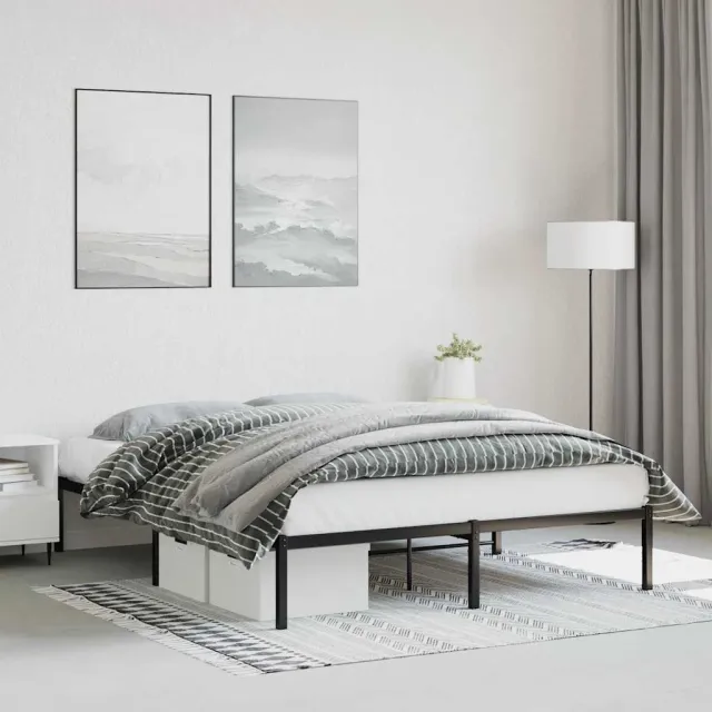 vidaXL Bedframe metaal zwart 160x200 cm
