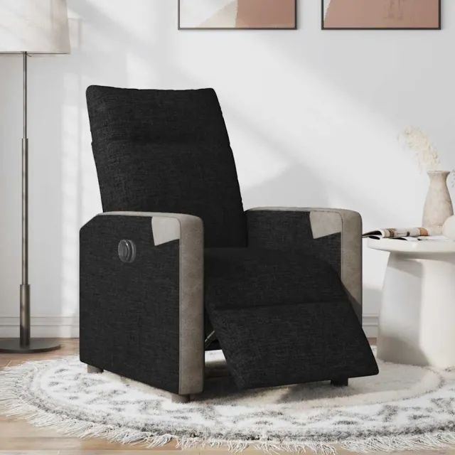 vidaXL Fauteuil verstelbaar elektrisch stof zwart