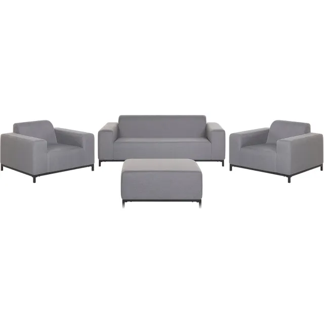 Beliani ROVIGO - Loungeset voor 5 - Grijs/Zwart - Polyester