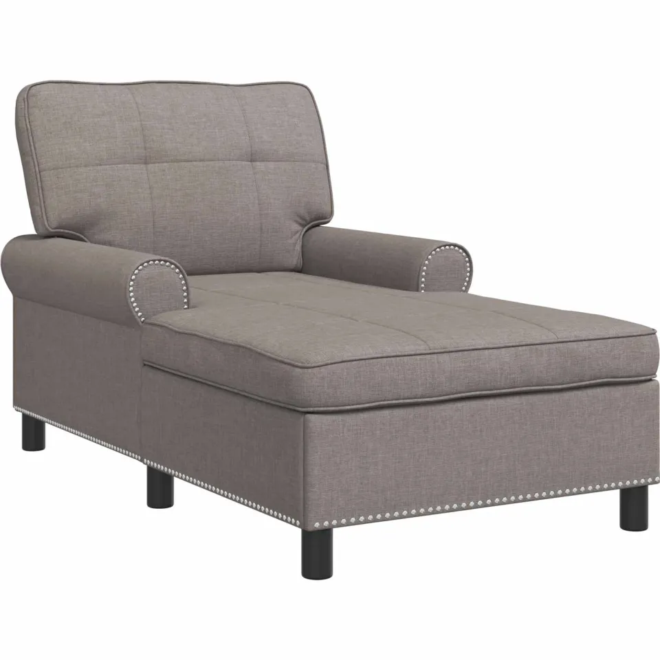 vidaXL Chaise Lounge Taupe Stof 91 x 157 x 91 cm