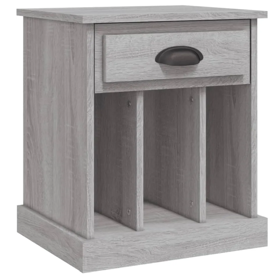 vidaXL Nachtkastjes 2 st 43x36x50 cm grijs sonoma eikenkleurig, foto 4