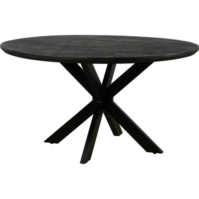Meubelplaats Eettafel Colorado rond mangohout 140 cm - Zwart