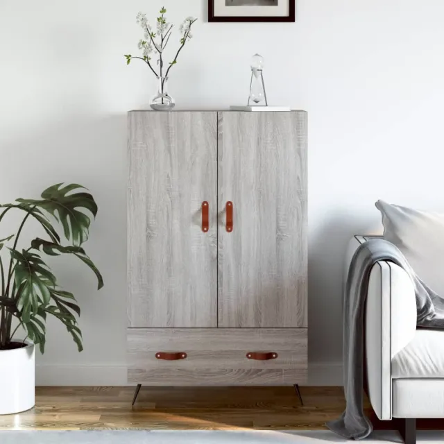 vidaXL Hoge kast 69,5x31x115 cm bewerkt hout grijs sonoma eikenkleurig, foto 2