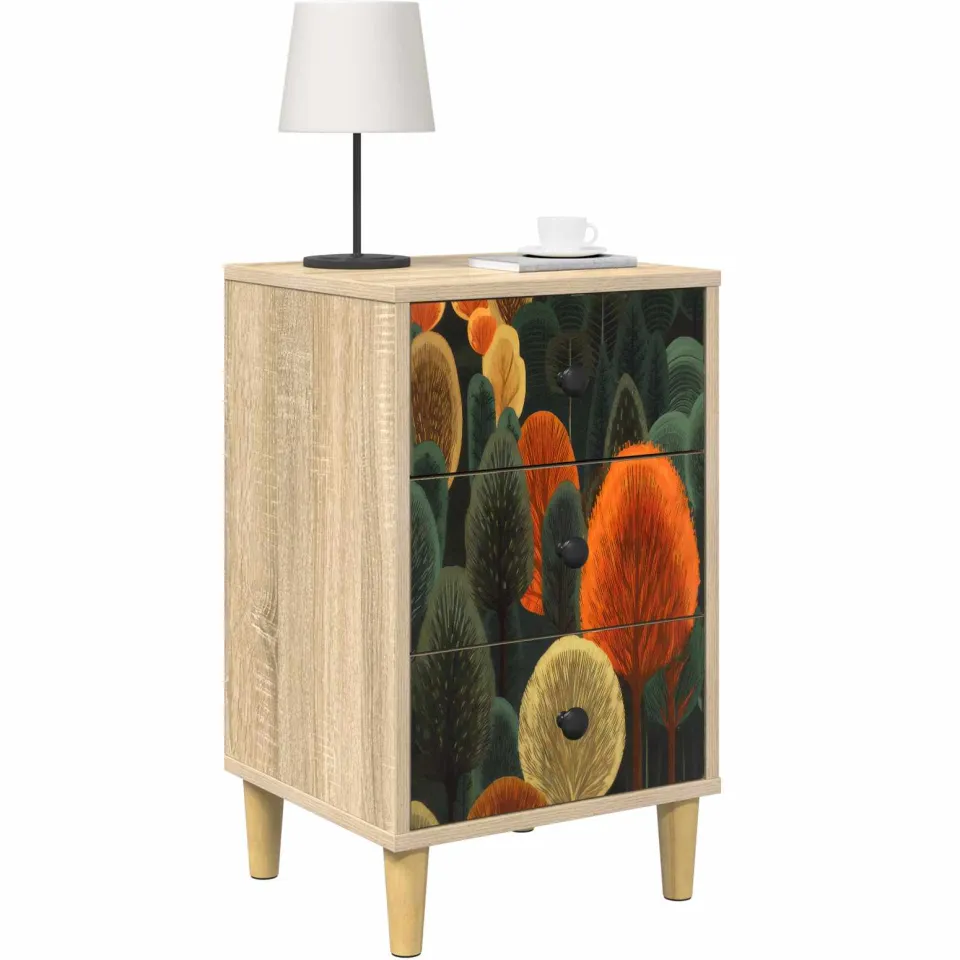 vidaXL Nachtkastje ZAANDAM 2 st Sonoma Eiken 36 x 33 x 60 cm, foto 3