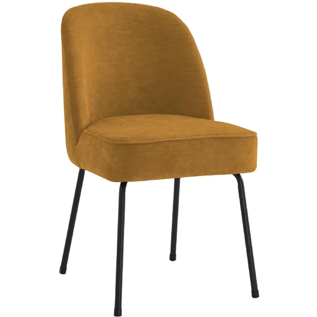 Set van 2 - Nest of Nora Eetkamerstoelen Senn velvet kuipstoelen - Oker
