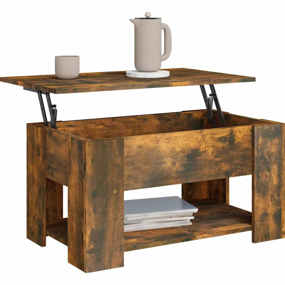 vidaXL Salontafel 79x49x41 cm bewerkt hout gerookt eikenkleurig Bruin