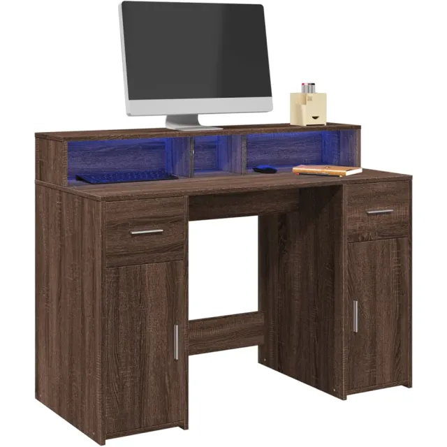 vidaXL Desk Bruin eiken 120 x 55 x 91 cm Engineered wood