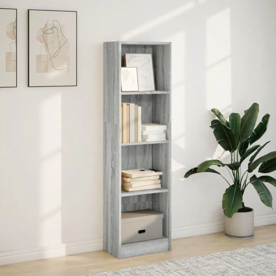 vidaXL Boekenkast 40x24x143 cm bewerkt hout grijs sonoma eikenkleurig, foto 2