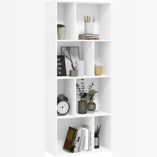 Woltu Boekenrek - Boekenplank - Kastje - 5 Lagen - Wit - Boekenkast - Kast - Dressoir - Kast Woonkamer - Woonkamer - Garderobe - Organizer - Opbergkast - Opbergkasten