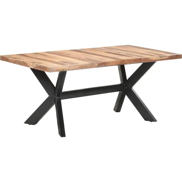 vidaXL Eettafel 180x90x75 cm massief hout met honingkleurige afwerking bruin